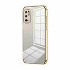 For Xiaomi Redmi Note 10 5G / Note 10T 5G Transparent Plating Fine Hole Phone Case(Gold) - 1
