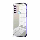 For Xiaomi Redmi Note 8 / Note 8 2021 Transparent Plating Fine Hole Phone Case(Purple) - 1