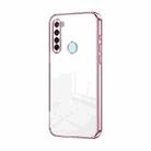 For Xiaomi Redmi Note 8 / Note 8 2021 Transparent Plating Fine Hole Phone Case(Pink) - 1