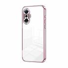 For Xiaomi Redmi K40 Gaming/Poco F3 GT Transparent Plating Fine Hole Phone Case(Pink) - 1