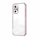 For Xiaomi Redmi Note 10 Pro/10 Pro Max Transparent Plating Fine Hole Phone Case(Pink) - 1