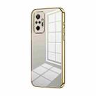 For Xiaomi Redmi Note 10 Pro/10 Pro Max Transparent Plating Fine Hole Phone Case(Gold) - 1