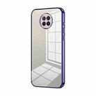 For Xiaomi Redmi Note 9 5G / Note 9T Transparent Plating Fine Hole Phone Case(Purple) - 1