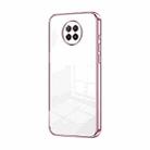 For Xiaomi Redmi Note 9 5G / Note 9T Transparent Plating Fine Hole Phone Case(Pink) - 1