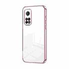 For Xiaomi Redmi K30S / Mi 10T Pro 5G Transparent Plating Fine Hole Phone Case(Pink) - 1
