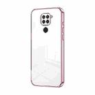 For Xiaomi Redmi Note 9 / 10X 4G Transparent Plating Fine Hole Phone Case(Pink) - 1