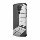 For Xiaomi Redmi Note 9 / 10X 4G Transparent Plating Fine Hole Phone Case(Black) - 1