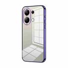 For Xiaomi Redmi Note 13 4G Transparent Plating Fine Hole Phone Case(Purple) - 1