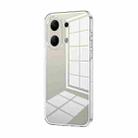 For Xiaomi Redmi Note 13 4G Transparent Plating Fine Hole Phone Case(Transparent) - 1