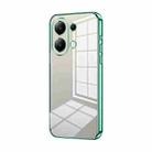 For Xiaomi Redmi Note 13 4G Transparent Plating Fine Hole Phone Case(Green) - 1