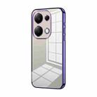For Xiaomi Redmi Note 13 Pro 4G Transparent Plating Fine Hole Phone Case(Purple) - 1