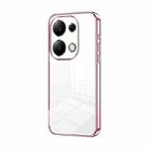 For Xiaomi Redmi Note 13 Pro 4G Transparent Plating Fine Hole Phone Case(Pink) - 1