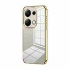 For Xiaomi Redmi Note 13 Pro 4G Transparent Plating Fine Hole Phone Case(Gold) - 1