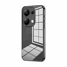 For Xiaomi Redmi Note 13 Pro 4G Transparent Plating Fine Hole Phone Case(Black) - 1