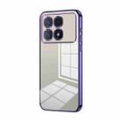 For Xiaomi Redmi K70 Ultra Transparent Plating Fine Hole Phone Case(Purple) - 1