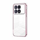 For Xiaomi Redmi K70 Ultra Transparent Plating Fine Hole Phone Case(Pink) - 1