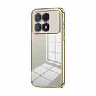 For Xiaomi Redmi K70 Ultra Transparent Plating Fine Hole Phone Case(Gold) - 1