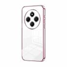 For Xiaomi Redmi 14R Transparent Plating Fine Hole Phone Case(Pink) - 1