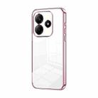 For Xiaomi Redmi Note 14 5G Transparent Plating Fine Hole Phone Case(Pink) - 1