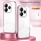 For Xiaomi Redmi Note 14 5G Transparent Plating Fine Hole Phone Case(Pink) - 2