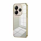 For Xiaomi Redmi Note 14 5G Transparent Plating Fine Hole Phone Case(Gold) - 1