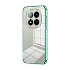 For Xiaomi Redmi Note 14 Pro+ 5G Transparent Plating Fine Hole Phone Case(Green) - 1