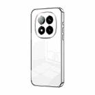 For Xiaomi Redmi Note 14 Pro+ 5G Transparent Plating Fine Hole Phone Case(Silver) - 1