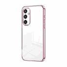 For Samsung Galaxy S24 5G Transparent Plating Fine Hole Phone Case(Pink) - 1