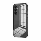 For Samsung Galaxy M14 Transparent Plating Fine Hole Phone Case(Black) - 1