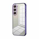 For Samsung Galaxy S23 5G Transparent Plating Fine Hole Phone Case(Purple) - 1