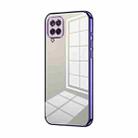 For Samsung Galaxy A12 4G / 5G Transparent Plating Fine Hole Phone Case(Purple) - 1