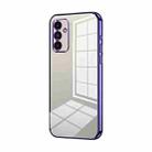 For Samsung Galaxy A13 5G / A04s Transparent Plating Fine Hole Phone Case(Purple) - 1