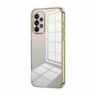 For Samsung Galaxy A23 Transparent Plating Fine Hole Phone Case(Gold) - 1
