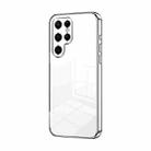 For Samsung Galaxy S22 Ultra 5G Transparent Plating Fine Hole Phone Case(Silver) - 1