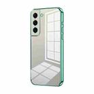 For Samsung Galaxy S22 5G Transparent Plating Fine Hole Phone Case(Green) - 1