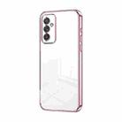 For Samsung Galaxy A82 5G Transparent Plating Fine Hole Phone Case(Pink) - 1