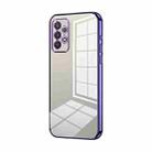 For Samsung Galaxy A32 4G Transparent Plating Fine Hole Phone Case(Purple) - 1