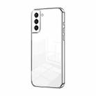 For Samsung Galaxy S21+ 5G Transparent Plating Fine Hole Phone Case(Silver) - 1