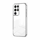 For Samsung Galaxy S21 Ultra 5G Transparent Plating Fine Hole Phone Case(Silver) - 1