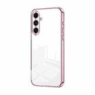 For Samsung Galaxy C55 Transparent Plating Fine Hole Phone Case(Pink) - 1