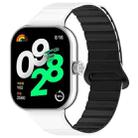 For Xiaomi Smart Band 9 Pro / 8 Pro Two Color Magnetic Silicone Watch Band(White Black) - 1