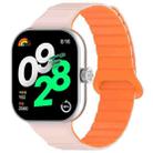 For Xiaomi Smart Band 9 Pro / 8 Pro Two Color Magnetic Silicone Watch Band(Pink Orange) - 1