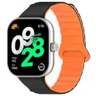 For Xiaomi Smart Band 9 Pro / 8 Pro Two Color Magnetic Silicone Watch Band(Black Orange) - 1