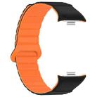 For Xiaomi Smart Band 9 Pro / 8 Pro Two Color Magnetic Silicone Watch Band(Black Orange) - 3