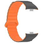 For Xiaomi Smart Band 9 Pro / 8 Pro Two Color Magnetic Silicone Watch Band(Grey Orange) - 3