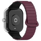 For Xiaomi Smart Band 9 Pro / 8 Pro Two Color Magnetic Silicone Watch Band(Wine Red Black) - 2