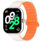 For Xiaomi Smart Band 9 Pro / 8 Pro Two Color Magnetic Silicone Watch Band(Starlight Orange) - 1