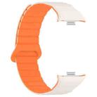 For Xiaomi Smart Band 9 Pro / 8 Pro Two Color Magnetic Silicone Watch Band(Starlight Orange) - 3