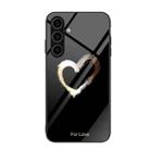 For Samsung Galaxy S24 5G Colorful Painted Glass Phone Case(Black Love) - 1