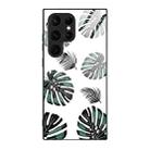 For Samsung Galaxy S24 Ultra 5G Colorful Painted Glass Phone Case(Banana Leaf) - 1